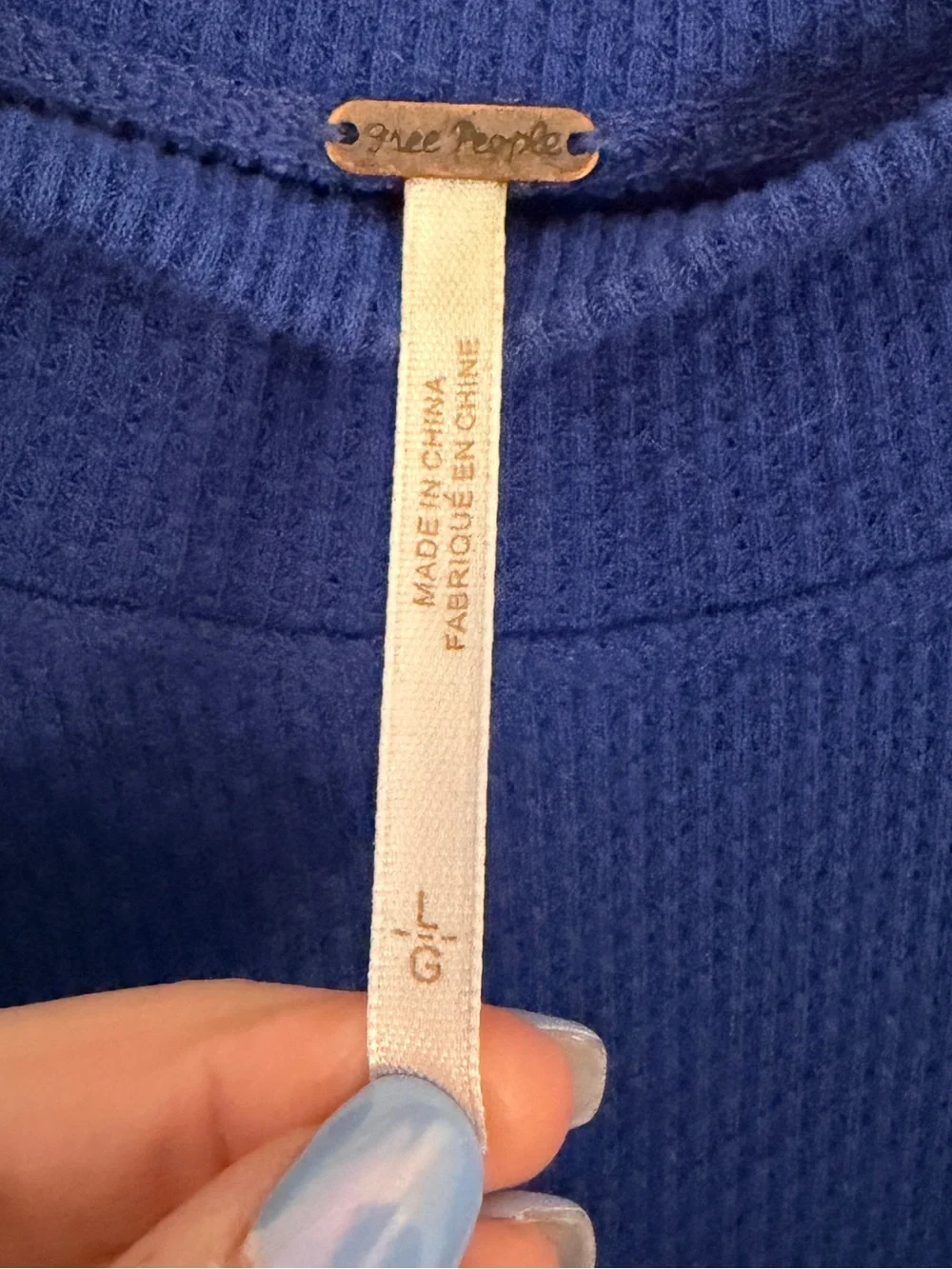FREE PEOPLE L Switch It Up Extra-Long Sleeved Thermal Top